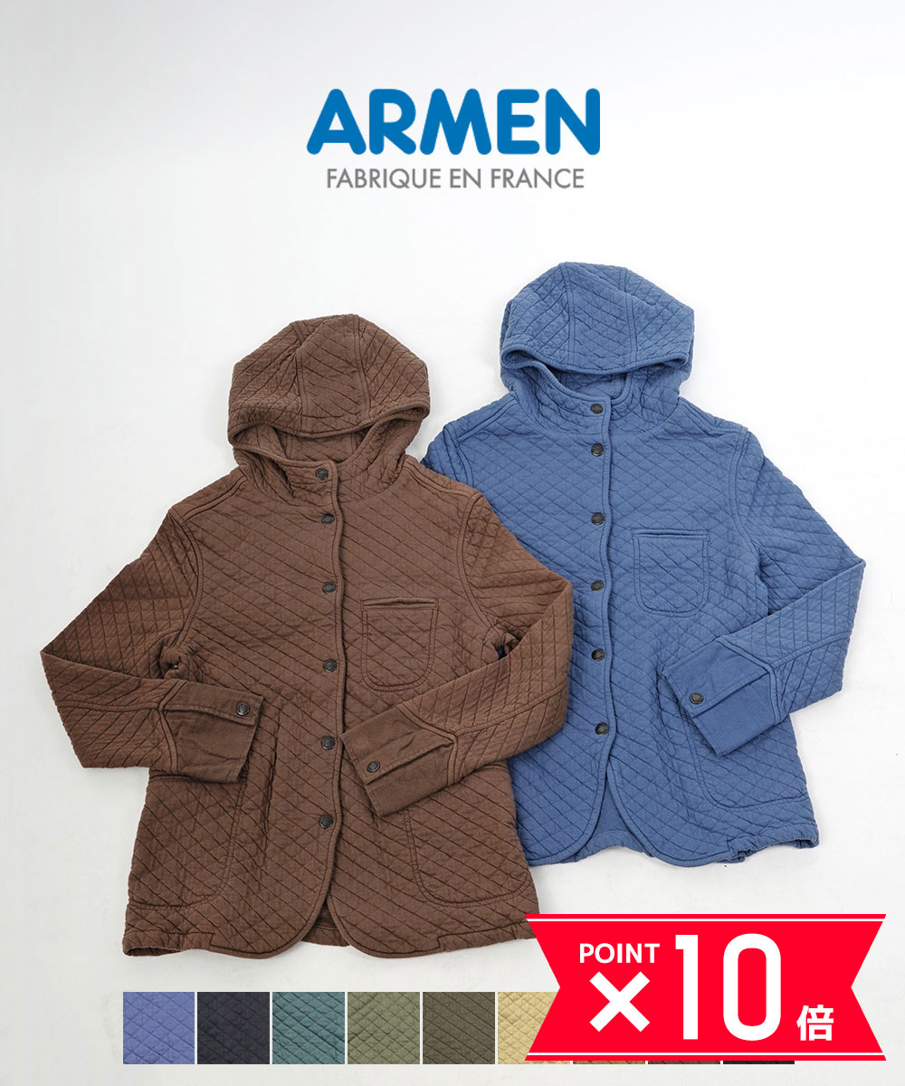 【P10倍＋LINE追加で500円OFF】アーメン ARMEN コットンキルト フードジャケット キルティングジャケット・NAM0454-0342001(レディース)BCB別注＊