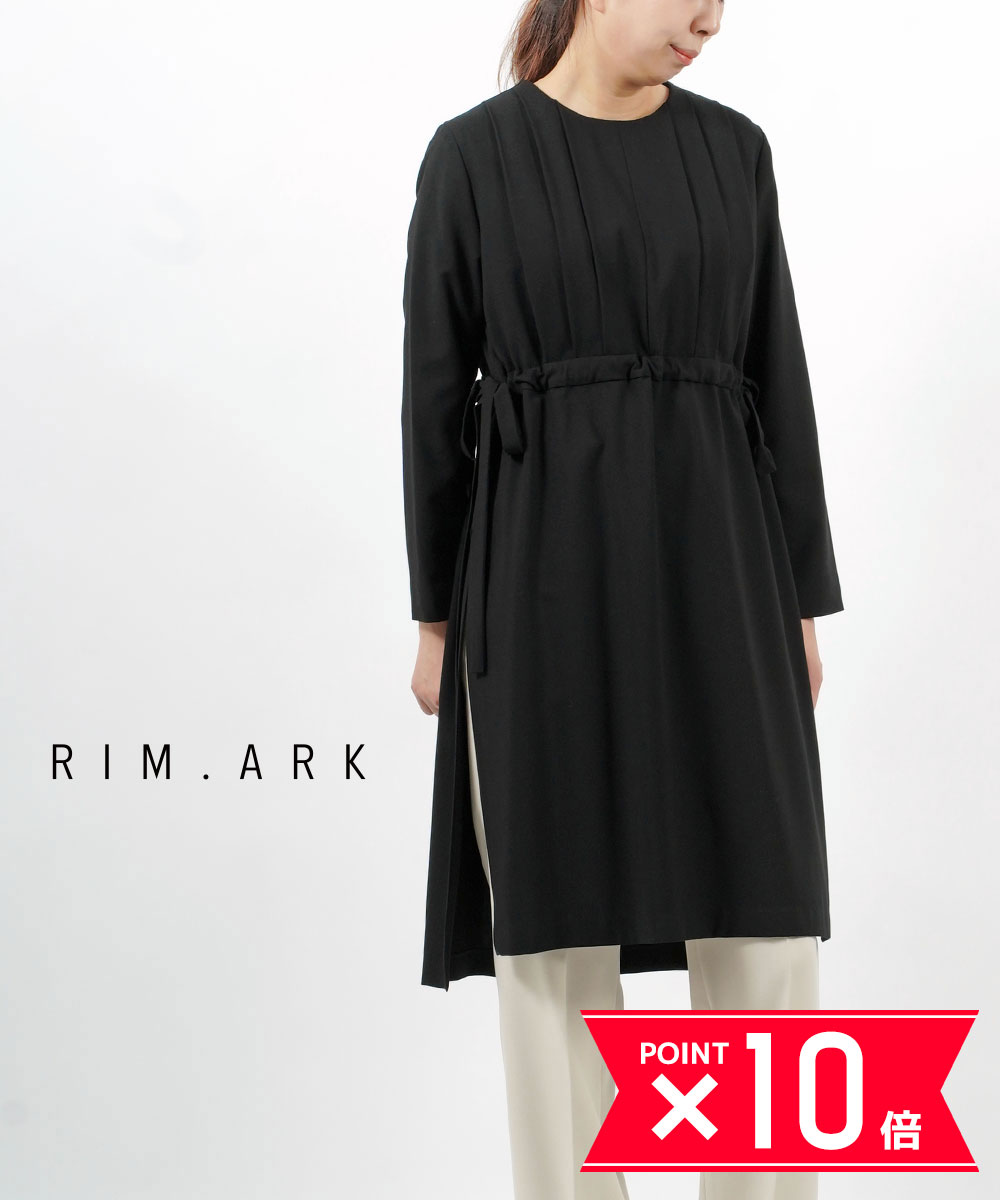 【P10倍＋LINE追加で500円OFF】リムアーク RIM.ARK タックプリーツ サイドスリット ロングトップス チュニック Side open long tops 460ESL30-0100-4202101(レディース)(2F)