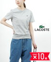 ラコステ Tシャツ レディース 【5/5限定 P10倍＋11%OFFクーポン】ラコステ LACOSTE コットン スリムフィット クロコエンブレム 半袖 クルーネックTシャツ カットソー・TH5845L-0242201(メール便可能商品)[M便 5/5](レディース)