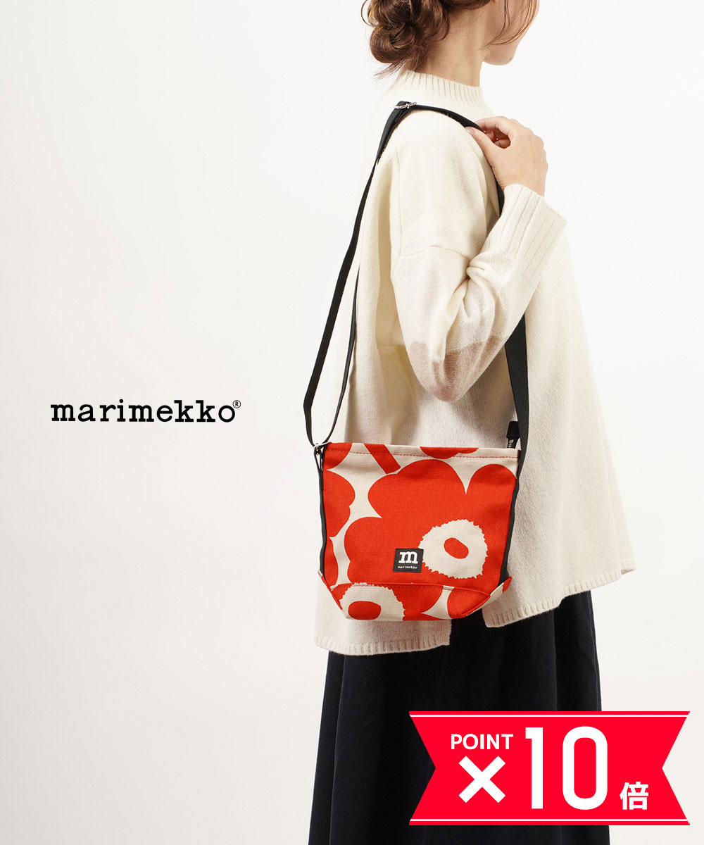 マリメッコ 帆布・キャンバス ショルダーバッグ レディース 【P10倍＋LINE追加で500円OFF】マリメッコ marimekko コットンキャンバス ウニッコ柄 ショルダーバッグ ILTANEN PIENI UNIKKO・52224691442-0062202(レディース)(クーポン対象外)