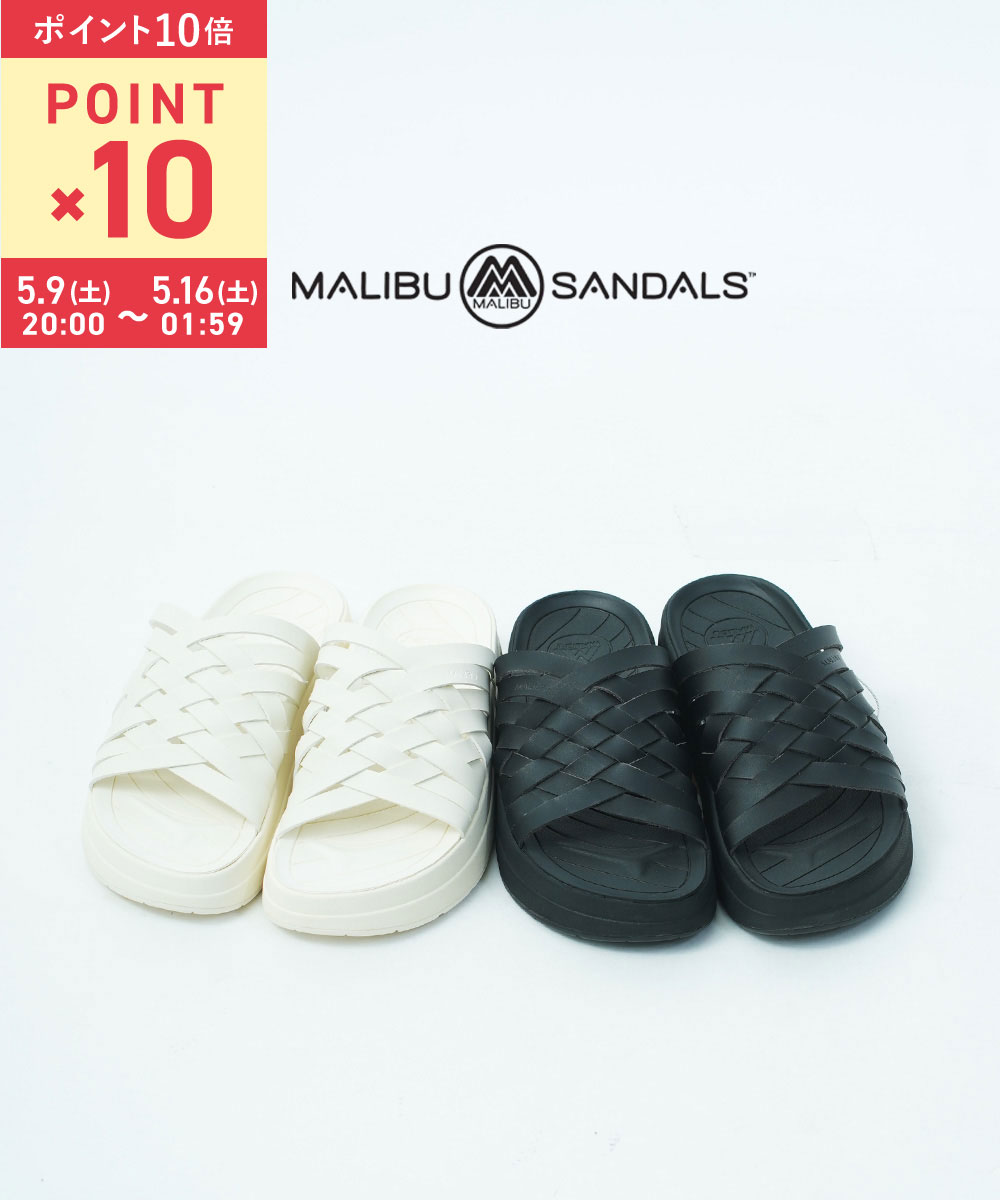 【5/10限定10%クーポン】【マラソン期間中ポイント10倍】【LINEクーポン有】マリブサンダルズ MALIBU SANDALS サンダル 厚底 ビーチサンダル スライドサンダル ズマ メッシュ 編み込み カジュアル・ZUMA-PLAT-0122501(レディース)(A-2)