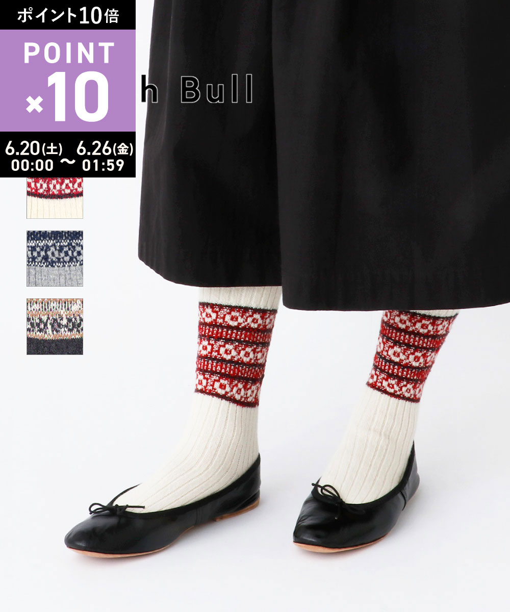 【6/25限定10%クーポン&ポイント10倍】【LINEクーポン有】フレンチブル French Bull 靴下 ソックス ウール 中厚手 かわいい 定番 柄 暖