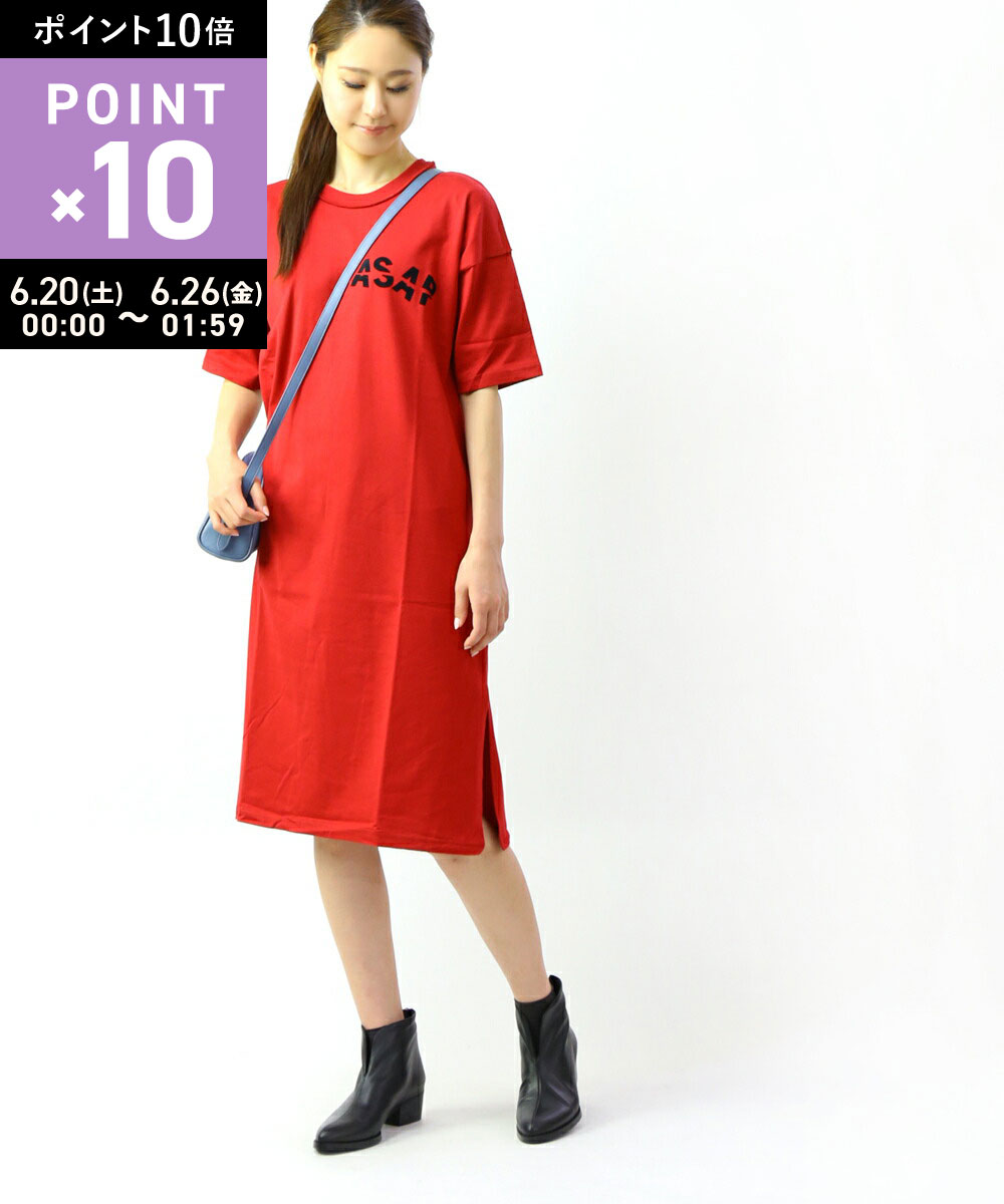 Rakuten - 【6/20限定10%クーポン&ポイント10倍】リタジーンズトウキョウ RITA JEANS TOKYO Tシャツワンピース カットソー ワンピ 半袖 サイドスリット・RT19PFOP-03-4151902(レディース)(last_1)