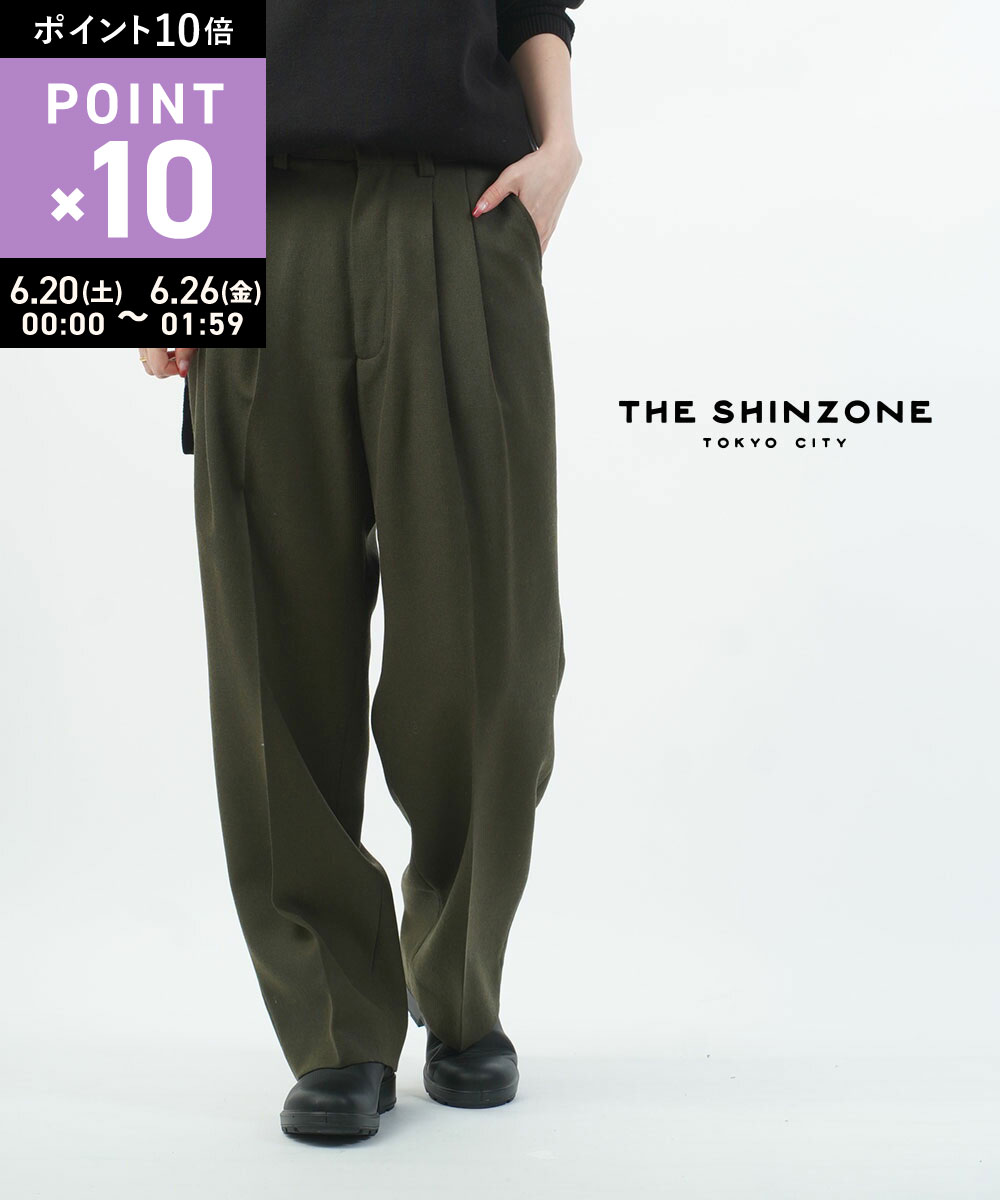 Rakuten - 【6/20限定10%クーポン&ポイント10倍】ザ シンゾーン THE SHINZONE ウール ツータック スラックスパンツ ハイウエストパンツ WOOL TOMBOY PANTS ウールトムボーイパンツ・22AMSPA02-4432202(レディース)