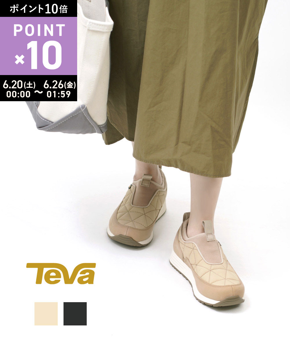 Rakuten - 【6/25限定10%クーポン&ポイント10倍】テバ Teva キルティング 全天候対応 スリッポン シューズ エンバー コミュート スリッポン ウォータープルーフ W EMBER COMMUTE SLIP-ON WP・1116050-2542002(レディース)(D-4)(last_1)