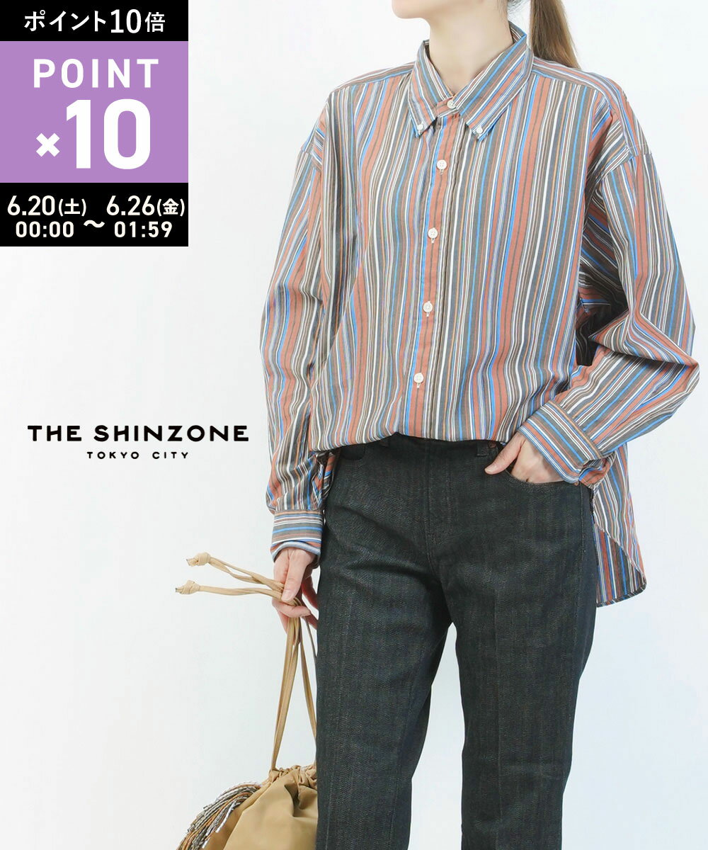 Rakuten - 【6/25限定10%クーポン&ポイント10倍】【LINEクーポン有】ザ シンゾーン THE SHINZONE シャツ ブラウス トップス 長袖 オーバーサイズ ストライプ ゆったり・23MMSBL08-4432301(レディース)