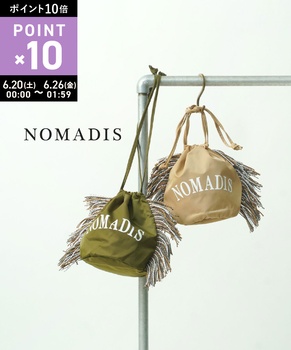 Rakuten - 【マラソン期間ポイント10倍】【LINEクーポン有】ノマディス NOMADIS ショルダーバッグ 巾着バッグ ナイロン ロゴ フリンジ おしゃれ かわいい・23SS-N120-00-4872301(レディース)