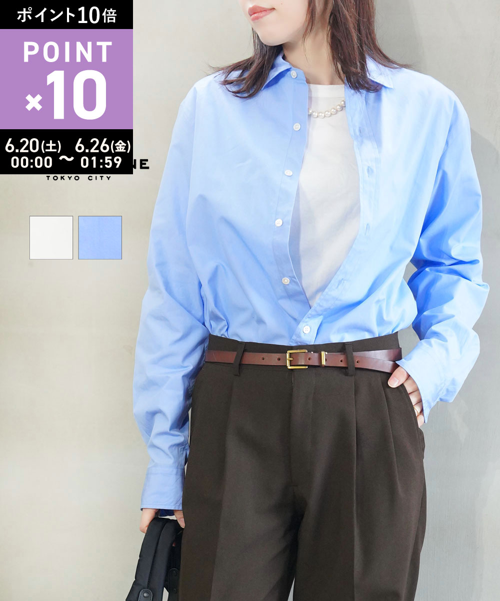 Rakuten - 【6/25限定10%クーポン&ポイント10倍】【LINEクーポン有】【2026年春夏新作】ザ シンゾーン THE SHINZONE シャツ 長袖 トップス ブラウス ショート丈 無地 綿100% シンプル カジュアル・25SMSBL12-4432601(レディース)