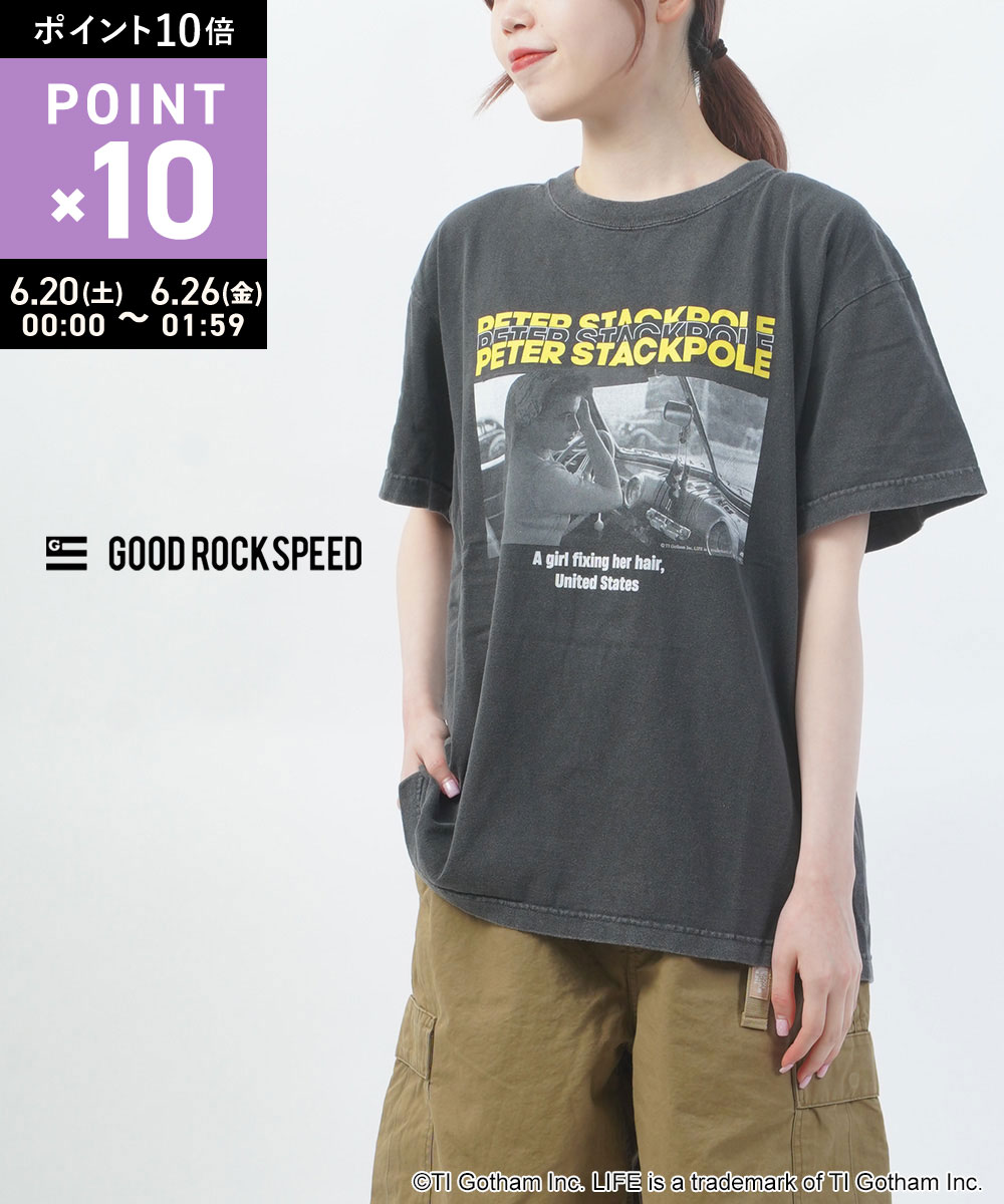 Rakuten - 【6/20限定10%クーポン&ポイント10倍】【LINEクーポン有】【2026年春夏新作】グッドロックスピード GOOD ROCK SPEED Tシャツ 半袖 カットソー トップス フォトプリント ロゴ カジュアル・26LFE010W-0242601(メール便可能商品)[M便 5/5](レディース)