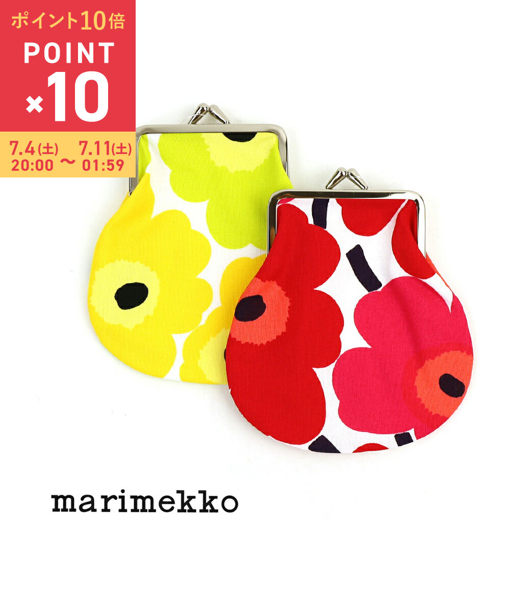 マリメッコ marimekko コットン ウニッコ柄 がま口 小物入れ ポーチ MINI UNIKKO PIENI KUKKARO・5263131534-0062301(メール便可)(レディース)
