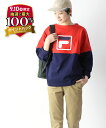【9/10はエントリーで2人に1人ポイントバック】【40%OFF】フィラ FILA コットン 配色切り替え ロゴ プルオーバー クルーネックプルオーバー CREW NECK SHIRT outlet ・FM9551-0121901(レディース)