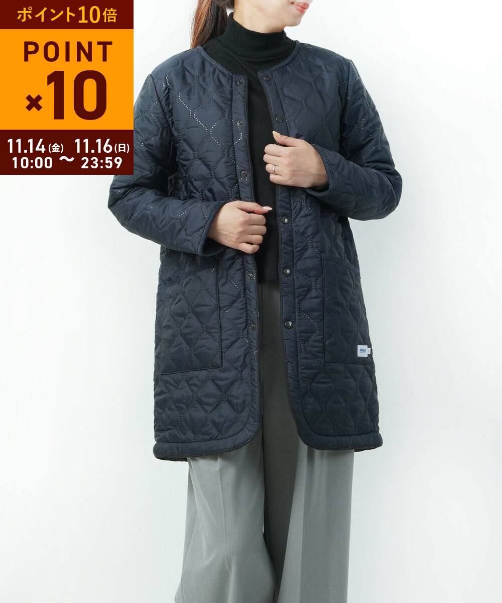 【11/15限定10%クーポン&ポイント10倍】アーメン ARMEN コート ジャケット ノーカラコート キルティングコート ノーカラー キルティング ミドル丈 アウター コート 中綿 フリース 軽量 軽い カジュアル・NAM1651-0342302(レディース)