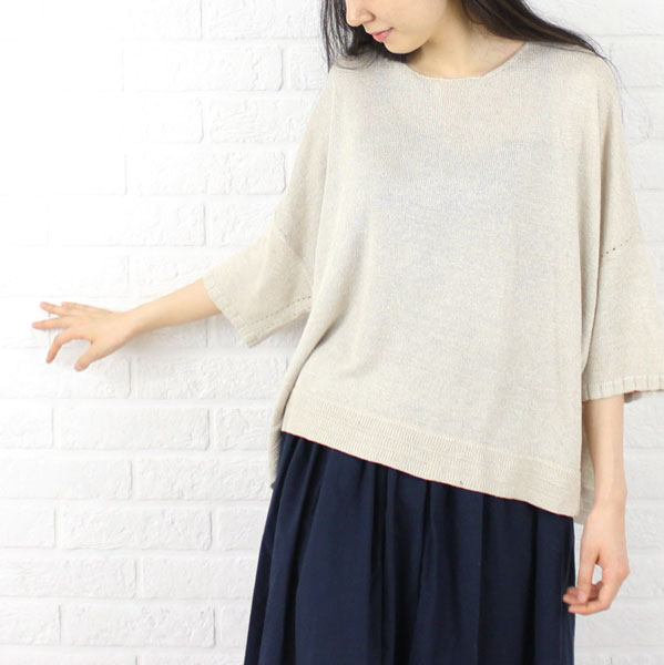 Rakuten - 【LINEクーポン有】トラーナ TRANNA リネン レーヨン 後ろ開き ワイド プルオーバーニット outlet ・93-7719-1221401(レディース)(30)(last_1)