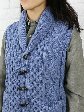 【クーポン利用で30%OFF】【アテナデザイン Athena Designs】ウール トグルボタン付き アイリッシュハンドニット ベスト・4ad48-0661402【レディース】【◎】