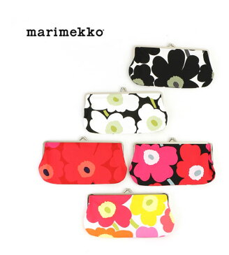 (マリメッコ marimekko)コットン ミニウニッコ柄 横長 がま口ポーチ SILMALASIKUKKARO MINI UNIKKO・5263131535-0062001(メール便可能商品)[M便 3/5](レディース)