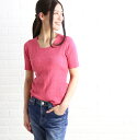 【30%OFF】【LINEクーポン有】スリードッツ three dots ニット リブニット トップス 半袖 プルオーバー セーター クルーネック Uネック・I...