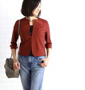 【LINEクーポン有】ププラ PUPULA コットンレーヨン ノーカラー ジャケット outlet ・373021-0141801(レディース)(春アウター)(...