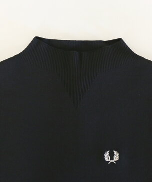 【フレッドペリー FRED PERRY】ポリニット モックネック Aライン プルオーバー ニットソーMOCK NECK KNITTED・F7154-3871802【レディース】【◎】