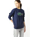 【ラコステ LACOSTE】コットン ワニロゴ ステッチ ダブルフェイス クルーネックスウェット プルオーバー・SH9683L-0241902【レディース】【last_1】