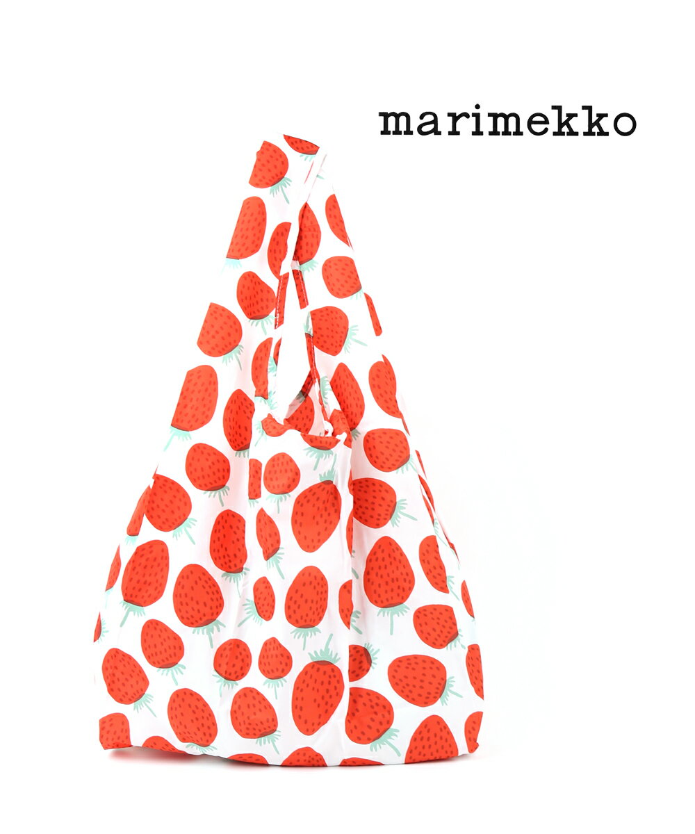 マリメッコ エコバッグ 【5/18～20限定11%OFFクーポン対象】【LINEクーポン有】マリメッコ marimekko マンシッカ イチゴ柄 エコバック スマートバッグ ショッピングバッグ トートバッグ SMARTBAG MANSIKKA・52213649698-0062101(メール便可能商品)[M便 4/5](レディース)