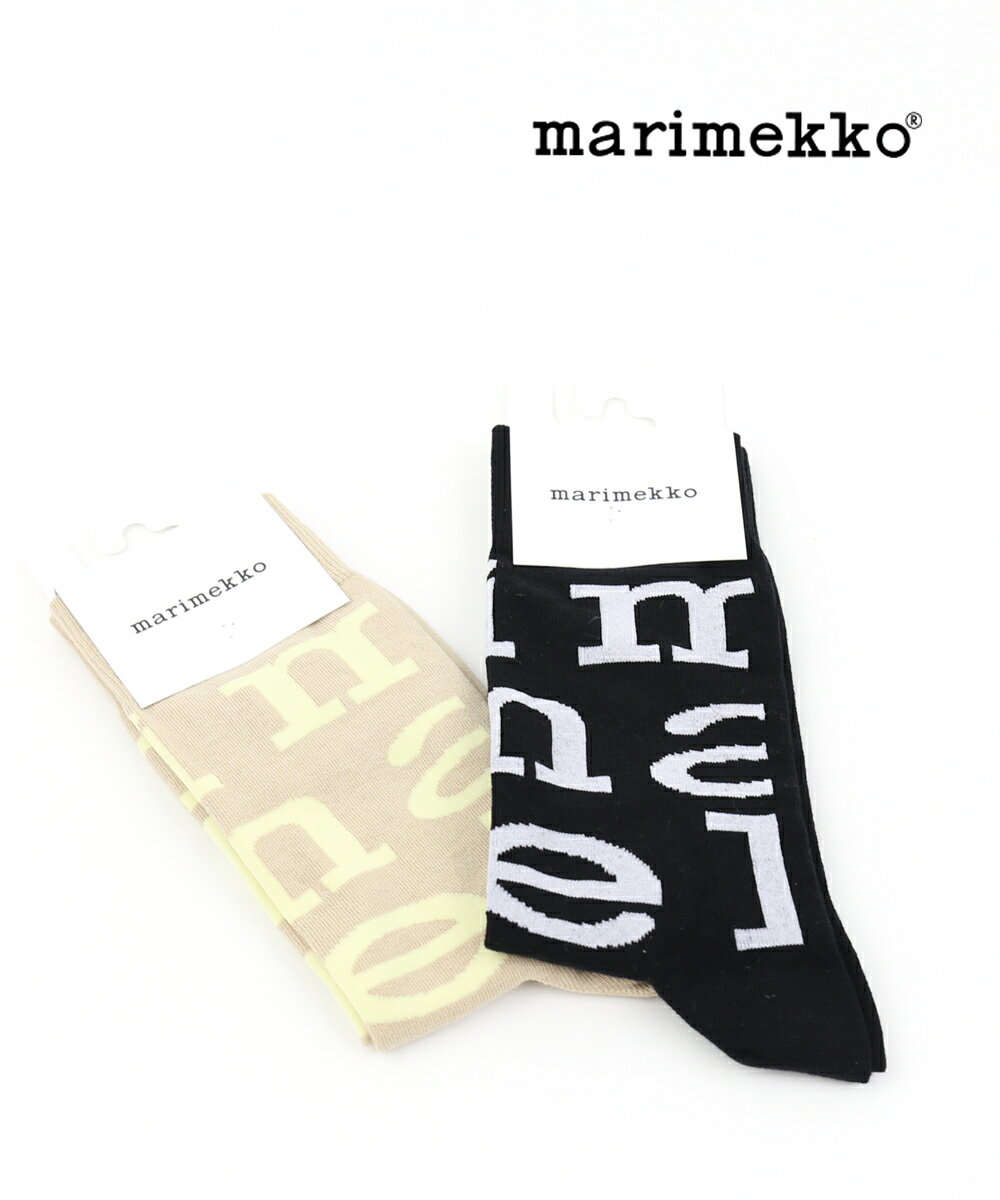 【5/18～20限定11%OFFクーポン対象】【LINEクーポン有】マリメッコ marimekko コットン混 ロゴ 靴下 ソックス KIOSKI KASVAA ISO LOGO・52229190675-0062201(メール便可能商品)[M便 3/5](レディース)