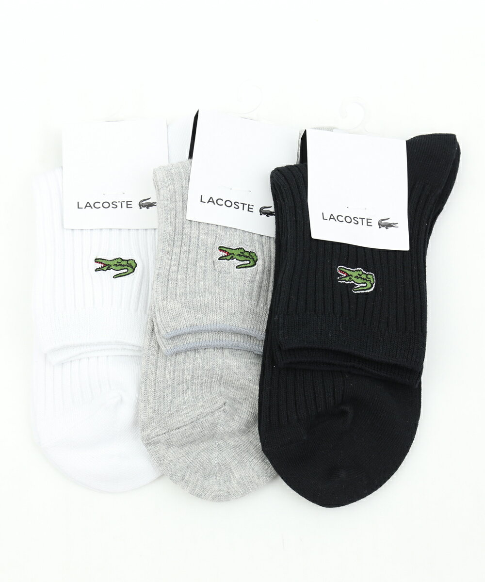 (ラコステ LACOSTE) クロックエンブレム プレーン ショートソックス 靴下・LGW9001-0242201(メール便可能商品)[M便 3/5](レディース)