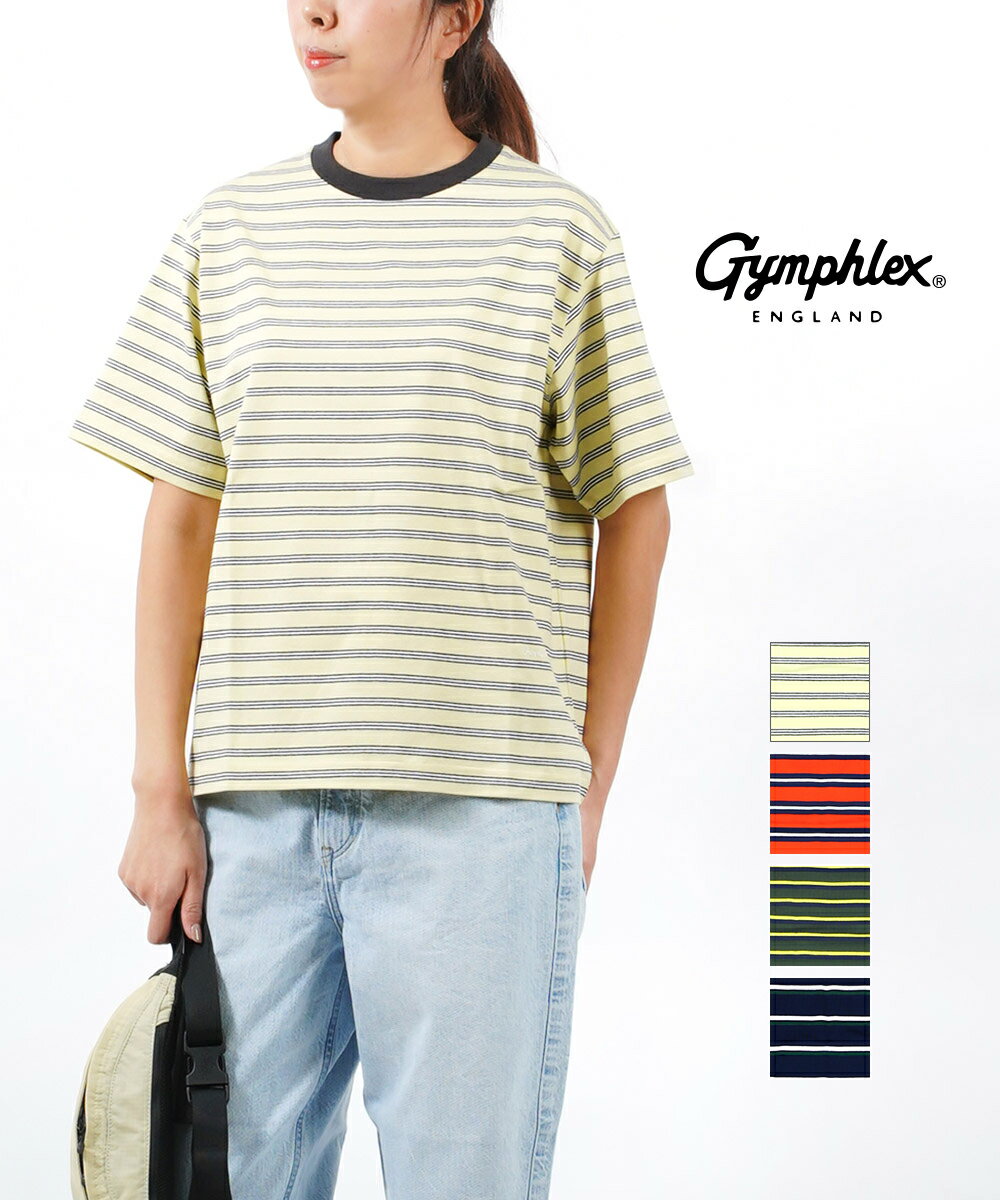 ジムフレックス Gymphlex C/Pu ジャージィ クルーネック ボーダー Tシャツ カットソー・GY-C0242GBJ-0322301(メール便可能商品)(レディース)(JP)(クーポン対象外)