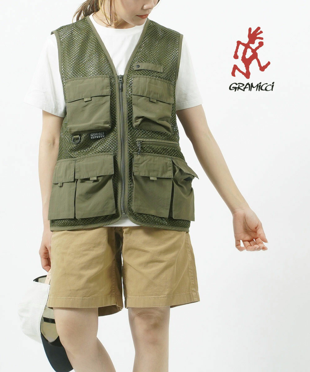 【5/18～20限定11%OFFクーポン対象】【LINEクーポン有】グラミチ GRAMICCI ナイロン マイクロリップストップ ベスト GONE FISHING VEST ゴーンフィッシングベスト・G3SM-J072-2082301(メンズ)(レディース)(クーポン対象外)