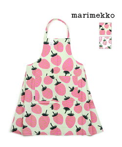 【P20倍＋LINE追加で500円OFF】マリメッコ marimekko コットン マンシッカ いちご柄 エプロン P.MANSIKKA APRON・52239472457-0062301(メール便可能商品)[M便 5/5](レディース)(クーポン対象外)