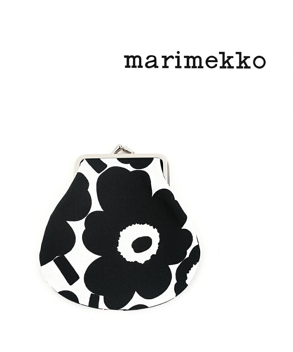 マリメッコ marimekko ポーチ がま口 ウニッコ 小物入れ 薄型 小さめ 北欧 フィンランド コットン100% 可愛い プレゼント・52229291495-0062601(メール便可)(レディース)