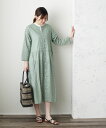 ナチュラルランドリー NATURAL LAUNDRY コットン シングルガーゼ フラワープリント ワンピース シャツワンピース 7222O-008-1482201(レディース)