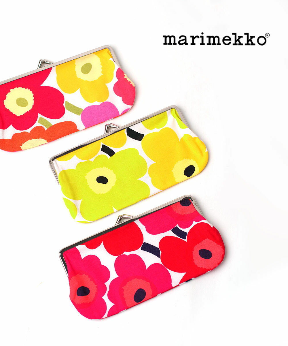 マリメッコ ポーチ 【LINEクーポン有】マリメッコ marimekko ミニウニッコ柄 横長 がま口ポーチ SILMALASIKUKKARO MINI UNIKKO・5263131535-0062301(メール便可能商品)[M便 3/5](レディース)