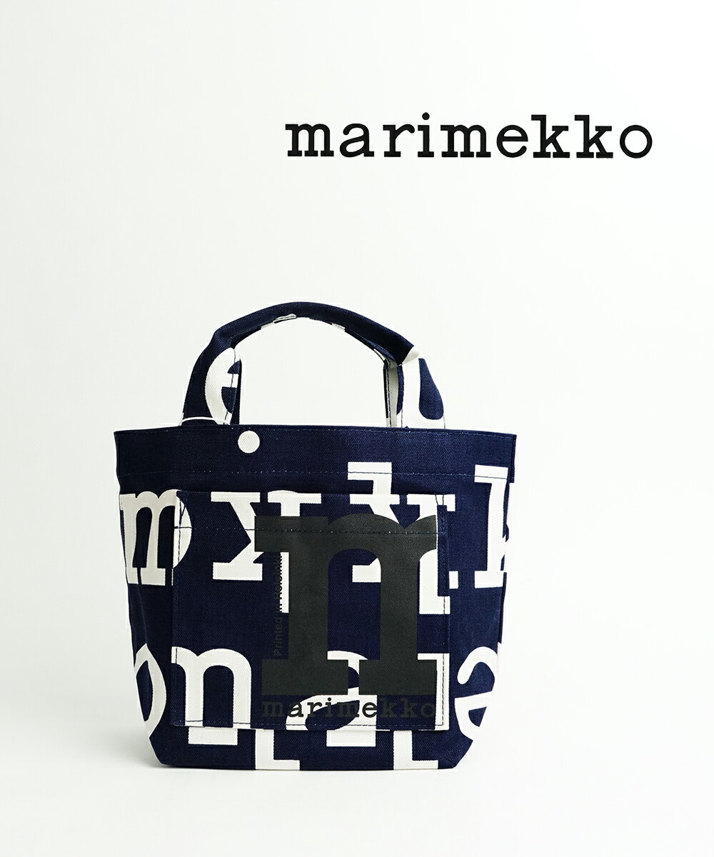 マリメッコ 【20%OFF】【LINEクーポン有】【2024年春夏新作】マリメッコ marimekko ミニ トート バッグ サブバッグ 鞄 カバン 日本限定 ネイビー×ホワイト ロゴ プレゼント 北欧 ギフト おしゃれ・52249292738-0062401(レディース)