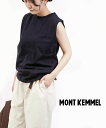 【30%OFF】モンケメル MONT KEMMEL カットソー トップス ノースリーブ タンクトップ Tシャツ ボートネック ゆったり カジュアル シンプル ブラック 黒・MKL-000-241017-3682401(レディース)(◎)