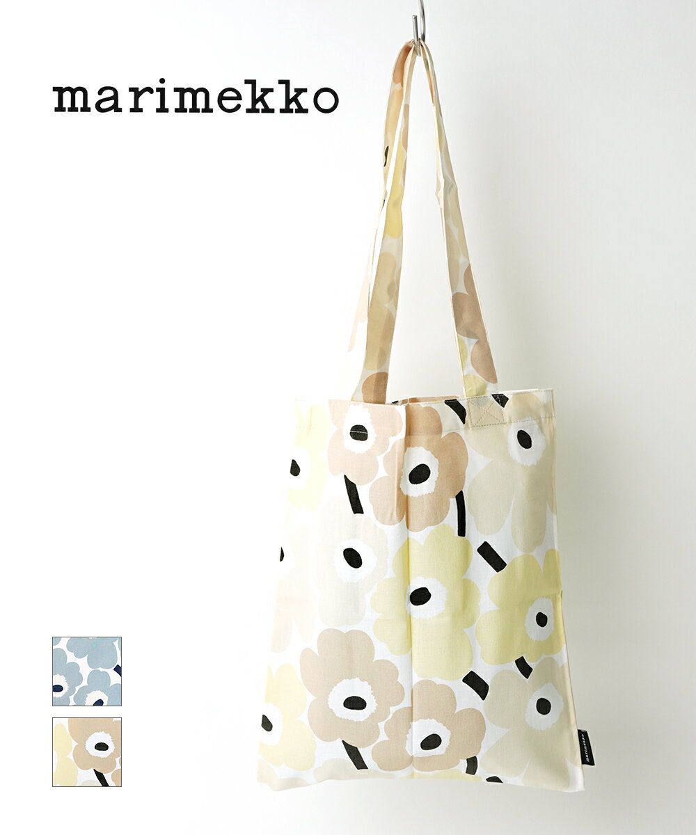 【2024年春夏新作】マリメッコ marimekko トートバッグ エコバッグ サブバッグ バッグ 日本限定 ブルーグレー×ネイビー コットンバッグ ウニッコ 花柄 北欧ト ギフト 52249473103-0062401(メール便可能商品) M便 5/5 (レディース)