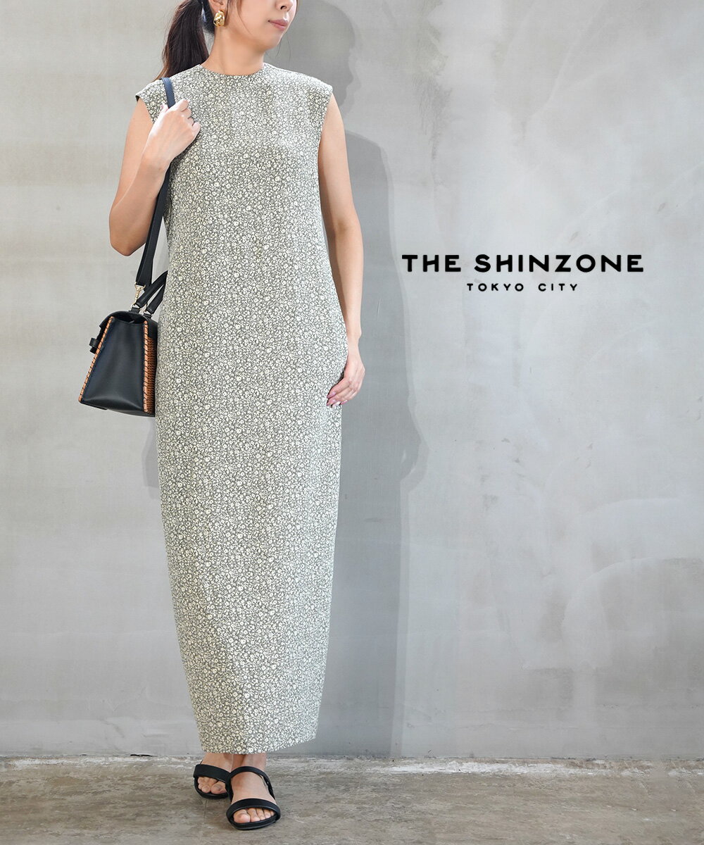 【LINEクーポン有】【2024年春夏新作】ザ シンゾーン THE SHINZONE ワンピース ロングワンピース ロング マキシ ノースリーブ 花柄 フラワープリント ジャガード柄 バックリボン おしゃれ JACQUARD SLEEVELESS DRESS・24MMSOP01-4432401(レディース)