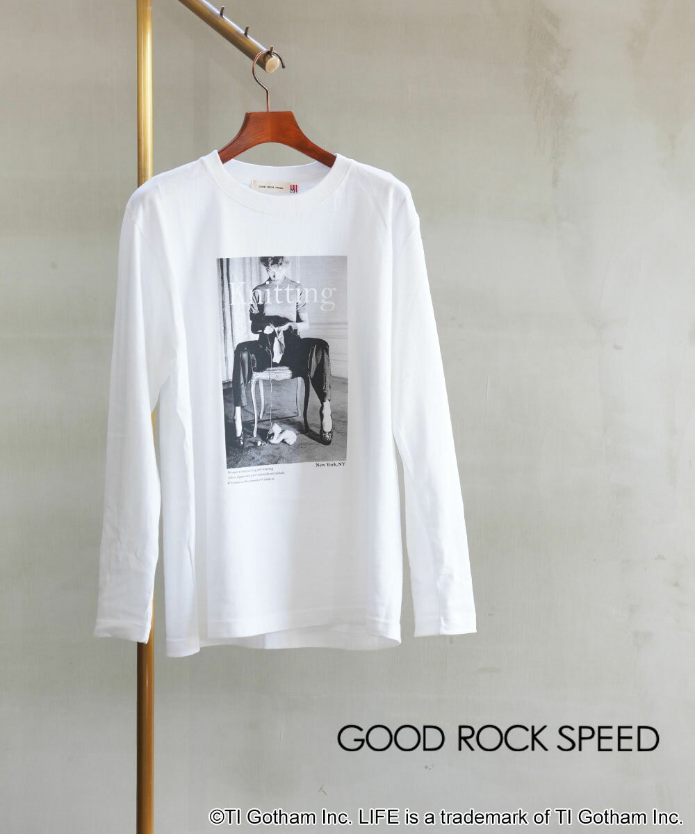 【2024年秋冬新作】グッドロックスピード GOOD ROCK SPEED Tシャツ 長袖 カットソー ロングTシャツ ロンT フォトT トップス 白 ホワイト クルーネック ロングスリーブ カジュアル おしゃれ・24LFE206W-0242402(メンズ)(レディース)のサムネイル