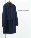 【ポイント2倍】【LINEクーポン有】トゥモローランド TOMORROWLAND ジャケット アウター ステンカラーコート 無地 ネイビー ウール 毛 撥水加工 通勤 シンプル 上品 大人・61-09-14-09101-0171402(メンズ)(◎)