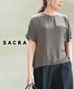 【50%OFF】サクラ SACRA ブラウス プルオーバー トップス 半袖 ドルマン袖 ドルマンスリーブ ゆったり 落ち感・SG504031-3341602(レディース)