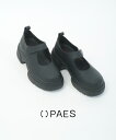 【LINEクーポン有】【2025年秋冬新作】ペイズ PAES ストラップシューズ 厚底 レインシューズ 靴 パンプス ベルクロ 履きやすい 撥水 通勤 通学 韓...