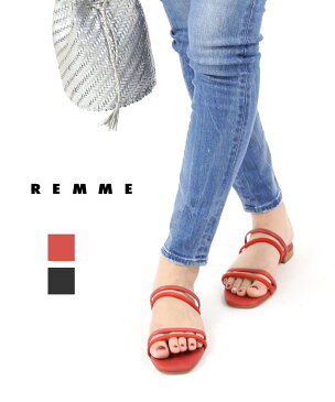 【30%OFFクーポン発行中!】【レメ REMME】レザー ストラップサンダル フラットサンダル・HE-285-0242001【レディース】【◎】