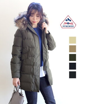 【ピレネックス PYRENEX】フレンチギャバジン ラクーンファー フード付き ダウンジャケット ダウンコート グルノーブル ジャパンフィット GRENOBLE・GRENOBLE-1831902【レディース】