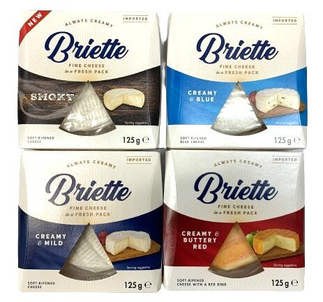 チーズ　Briette　ブリエッテ　4種類（クリーミーレッド・クリーミーマイルド・クリーミーブルー・スモーキー）125g　x4個セット【冷蔵】のサムネイル