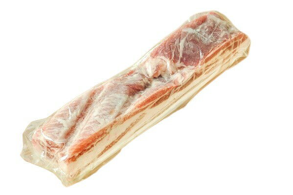 【朝市場直行】米澤豚一番育ちバラブロック　国内加工　500g位【冷凍】