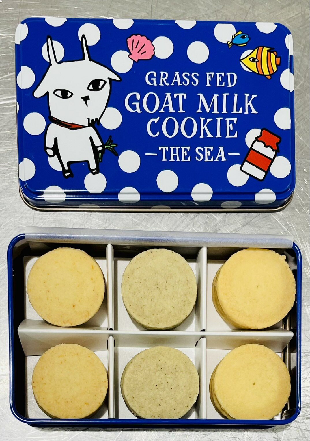 【送料無料】ヤギミルククッキー・海　18枚入り×4個セット　しあわせ牧場