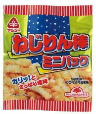 国内産小麦粉を使用した生地を植物油でカラッとフライし、食べきりサイズの個袋タイプに仕上げました。ユニークな形と軽い口当たりはどなたにも喜ばれます。 ☆小麦粉は100％国内産使用です。 ☆カリッ！と、さっぱり塩味です。 ☆国内産小麦粉を主原料とした生地を、ユニークな形にして、植物油でカラッと揚げています。 ☆お子様のおやつにどうぞ。 原材料： 小麦粉(小麦（国産）)、甘藷澱粉、植物油脂(パーム油・米油)、食塩／ベーキングパウダー