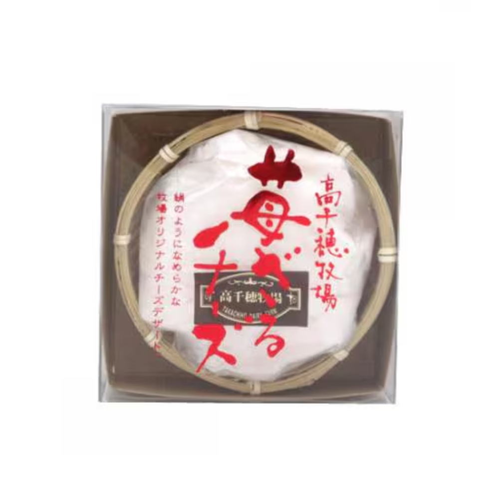 良質のフレッシュチーズといちご果汁が入ったチーズデザート。いちごの風味がお子様にも人気です。ちょっと小さ目の食べきりタイプです。 栄養成分（85g当） エネルギー　216Kcal タンパク質　5.6g 炭水化物　　12.2g 食塩相当　　0.1g 脂質　　　　16.1g 原材料：ナチュラルチーズ（国内製造）、乳を主要原料とする食品（乳製品、乳）、卵白、苺果汁、砂糖、レモン果汁、乳化剤（大豆由来）食塩/トレハース、環状オリゴ糖、カゼインNa、メタリン酸化Na、酸味料 内容量：85g 保存方法：冷凍（-18℃） 製造者：高千穂牧場 　　　　宮崎県都城市吉之元町5265-103