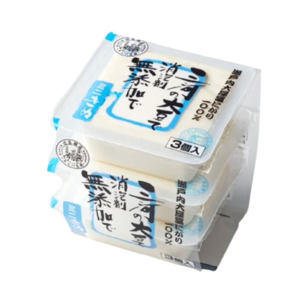 【送料無料】 辻豆腐店　三河大豆無添加充填ミニ絹　(150gx3)x2 　冷蔵