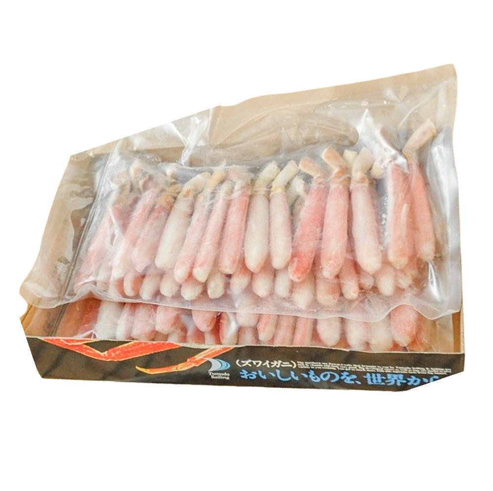 【朝市場直行】蟹 ズワイ生冷棒ポーション(4L)40本箱入り ロシアほか 1000g位 【冷凍】