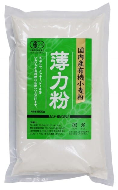 ムソー 国内産有機小麦粉・薄力粉 500g